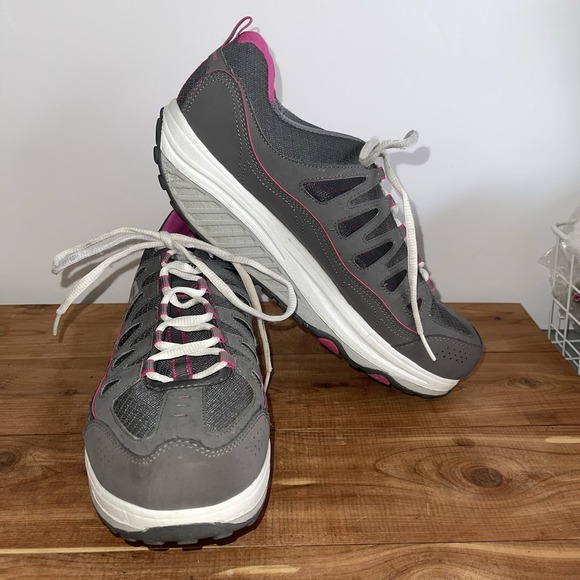 Skechers Shoes - Sketchers Shape Ups Walking Toning Women's 10 Gray Pink Air Cooled Memory Foam